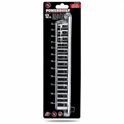 Powerbuilt 12 Piece 3/8 In Drive 6 Point Shallow Metric Socket Set - 645008 -Powerbuilt Tools Store Online 645008 2