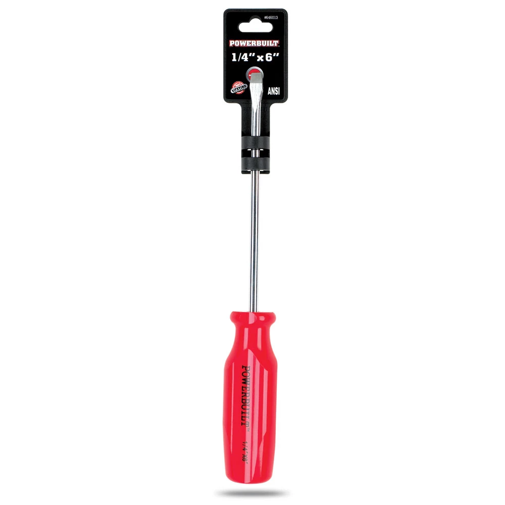 Powerbuilt Slotted Screwdriver 1/4-Inch x 6-Inch - 646013 3 Powerbuilt Slotted Screwdriver 1/4-Inch x 6-Inch - 646013 - Image 3