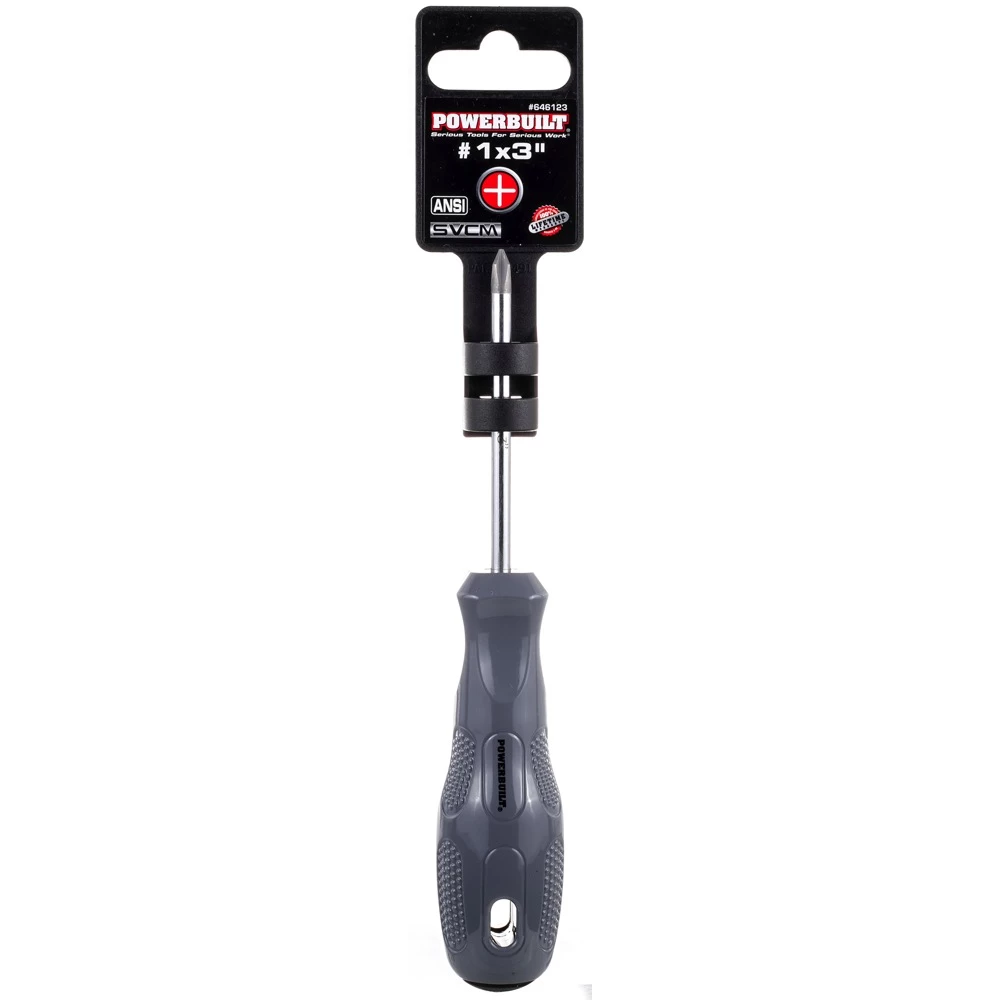 Powerbuilt #1 x 3 Inch Phillips Screwdriver with Acetate Handle - 646123 2 Powerbuilt #1 x 3 Inch Phillips Screwdriver with Acetate Handle - 646123 - Image 2