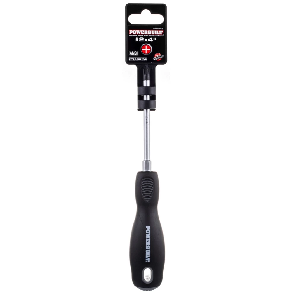 Powerbuilt #2 x 4 Inch Phillips Screwdriver with Double Injection Handle - 646143 2 Powerbuilt #2 x 4 Inch Phillips Screwdriver with Double Injection Handle - 646143 - Image 2