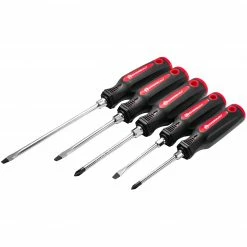 Powerbuilt 5 Piece Screwdriver Set with Double Injection Handles - 646181