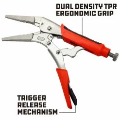 Powerbuilt 9 Inch Long Nose Locking Pliers - 646541 -Powerbuilt Tools Store Online 646541 04