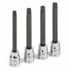 Powerbuilt 4 Pc. 3/8 in. Drive 4 in. Long Reach Torx Bit Socket Set - 647058