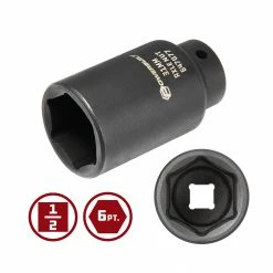 Powerbuilt 1/2 Inch Drive x 31 MM 6 Point Axle Nut Socket - 647077 -Powerbuilt Tools Store Online 647077 31mm 2