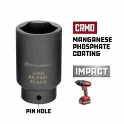 Powerbuilt 1/2 in. Dr. 33mm Axle Nut Socket - 647078 -Powerbuilt Tools Store Online 647078 33mm 3