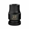 Powerbuilt 1/2 Inch Drive x 1/2 Inch 6 Point Impact Socket - 647151