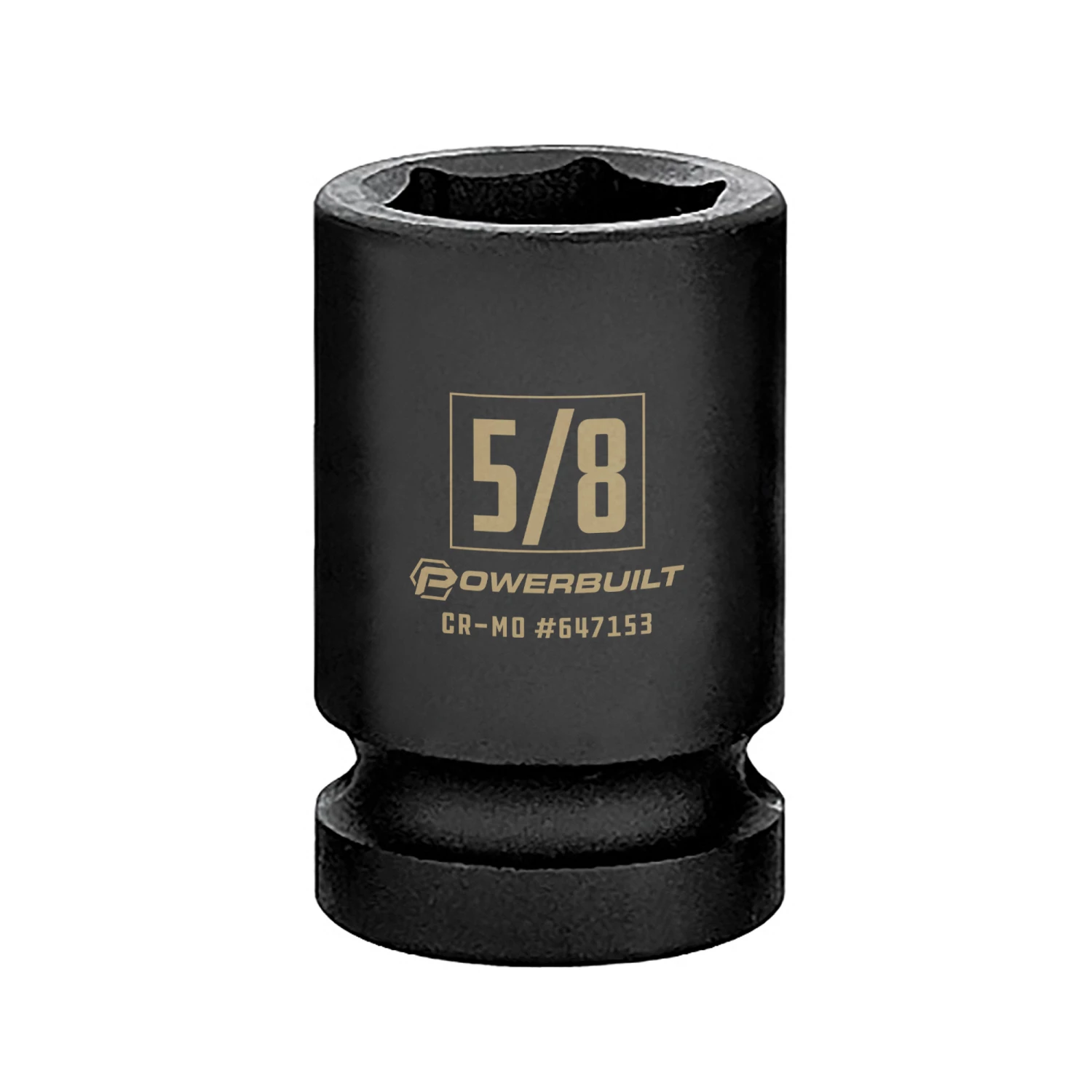 Powerbuilt 1/2 Inch Drive x 5/8 Inch 6 Point Impact Socket - 647153 1 Powerbuilt 1/2 Inch Drive x 5/8 Inch 6 Point Impact Socket - 647153