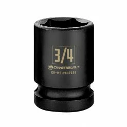 Powerbuilt 1/2 Inch Drive x 3/4 Inch 6 Point Impact Socket - 647155