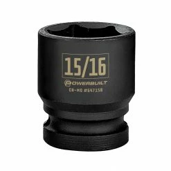 Powerbuilt 1/2 Inch Drive x 15/16 Inch 6 Point Impact Socket - 647158