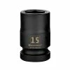 Powerbuilt 1/2 Inch Drive x 15 MM 6 Point Impact Socket - 647162