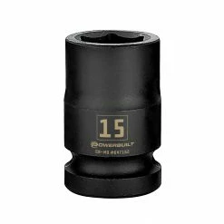 Powerbuilt 1/2 Inch Drive x 15 MM 6 Point Impact Socket - 647162