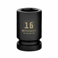 Powerbuilt 1/2 Inch Drive x 16 MM 6 Point Impact Socket - 647163