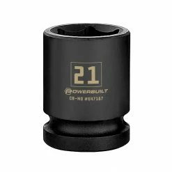 Powerbuilt 1/2 Inch Drive x 21 MM 6 Point Impact Socket - 647167