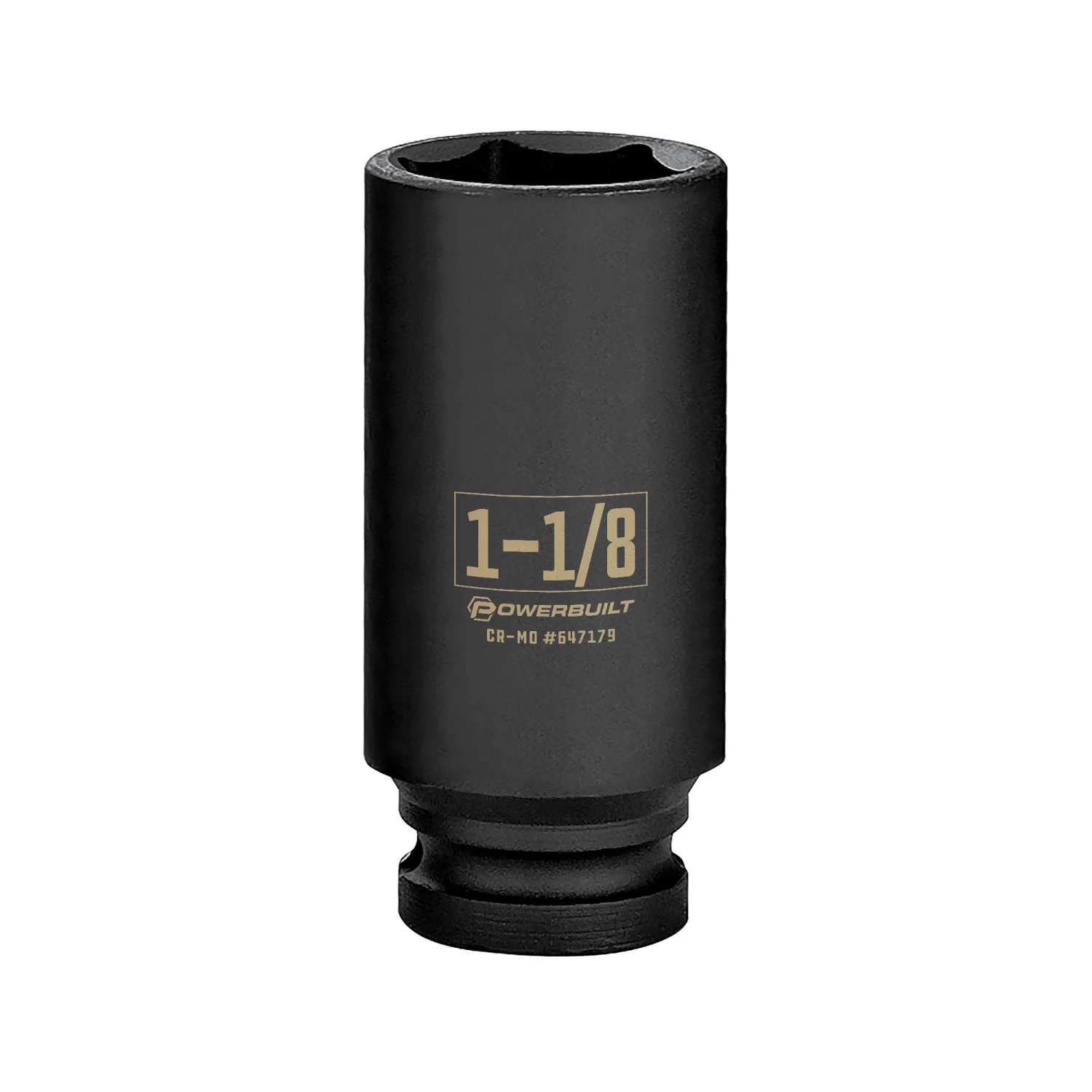 Powerbuilt 1/2 Inch Drive x 1-1/8 Inch 6 Point Deep Impact Socket - 647179 1 Powerbuilt 1/2 Inch Drive x 1-1/8 Inch 6 Point Deep Impact Socket - 647179