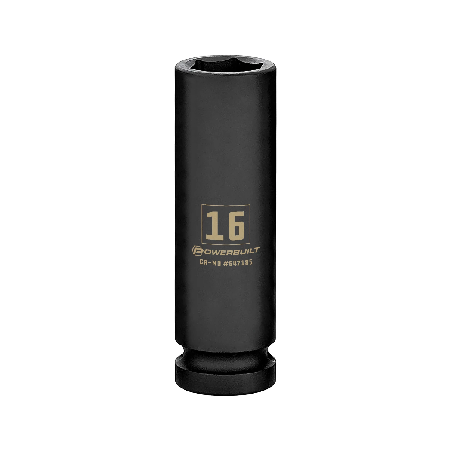 Powerbuilt 1/2 Inch Drive x 16 MM 6 Point Deep Impact Socket - 647185 1 Powerbuilt 1/2 Inch Drive x 16 MM 6 Point Deep Impact Socket - 647185