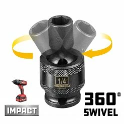 Powerbuilt 1/4-Inch Drive 1/4-Inch Universal Impact 6 Point Socket - 647210 -Powerbuilt Tools Store Online 647210 03
