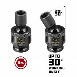 Powerbuilt 1/4-Inch Drive 1/4-Inch Universal Impact 6 Point Socket - 647210 -Powerbuilt Tools Store Online 647210 05