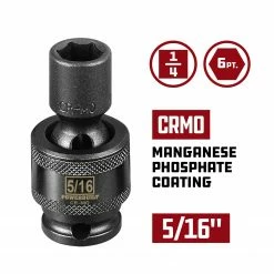 Powerbuilt 1/4" Drive 5/16" 6 Pt Universal Impact Socket - 647211 7 Powerbuilt 1/4" Drive 5/16" 6 Pt Universal Impact Socket - 647211 -Powerbuilt Tools Store Online 647211 02