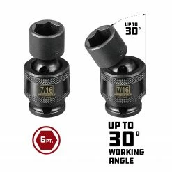Powerbuilt 1/4" Drive 6 Pt. SAE Universal Impact Socket 7/16" - 647213 -Powerbuilt Tools Store Online 647213 05