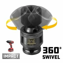 Powerbuilt 1/4" Drive 9/16" Universal Impact 6 Pt Socket - 647215 -Powerbuilt Tools Store Online 647215 03