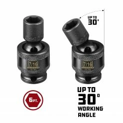 Powerbuilt 3/8" Drive 6 Pt. SAE Universal Impact Socket 7/16" - 647217 -Powerbuilt Tools Store Online 647217 05