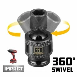 Powerbuilt 3/8-Inch Drive 6 Point Metric Universal Impact Socket 11mm - 647224 -Powerbuilt Tools Store Online 647224 03