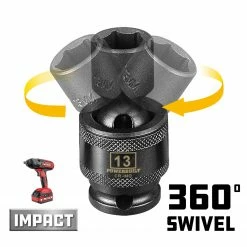 Powerbuilt 3/8" Drive 6 Pt. Metric Universal Impact Socket 13mm - 647225 -Powerbuilt Tools Store Online 647225 03