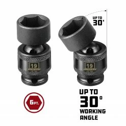 Powerbuilt 3/8" Drive 6 Pt. Metric Universal Impact Socket 19mm - 647229 10 Powerbuilt 3/8" Drive 6 Pt. Metric Universal Impact Socket 19mm - 647229 -Powerbuilt Tools Store Online 647229 05
