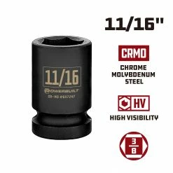 Powerbuilt 3/8 in. Drive x 11/16 in. 6 Point Impact Socket - 647247 -Powerbuilt Tools Store Online 647247 11 1620in 02