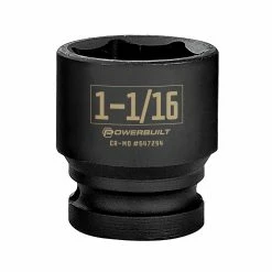 Powerbuilt 1/2 Inch Drive x 1-1/16 Inch 6 Point Impact Socket - 647294