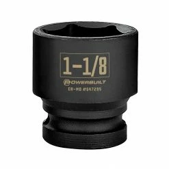 Powerbuilt 1/2 Inch Drive x 1-1/8 Inch 6 Point Impact Socket - 647295