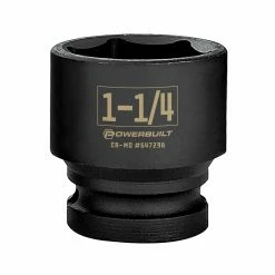 Powerbuilt 1/2 Inch Drive x 1-1/4 Inch 6 Point Impact Socket - 647296