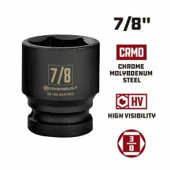 Powerbuilt 3/8 Inch Drive 7/8 Inch Impact Socket - 647452 7 Powerbuilt 3/8 Inch Drive 7/8 Inch Impact Socket - 647452 -Powerbuilt Tools Store Online 647452 7 820in 02