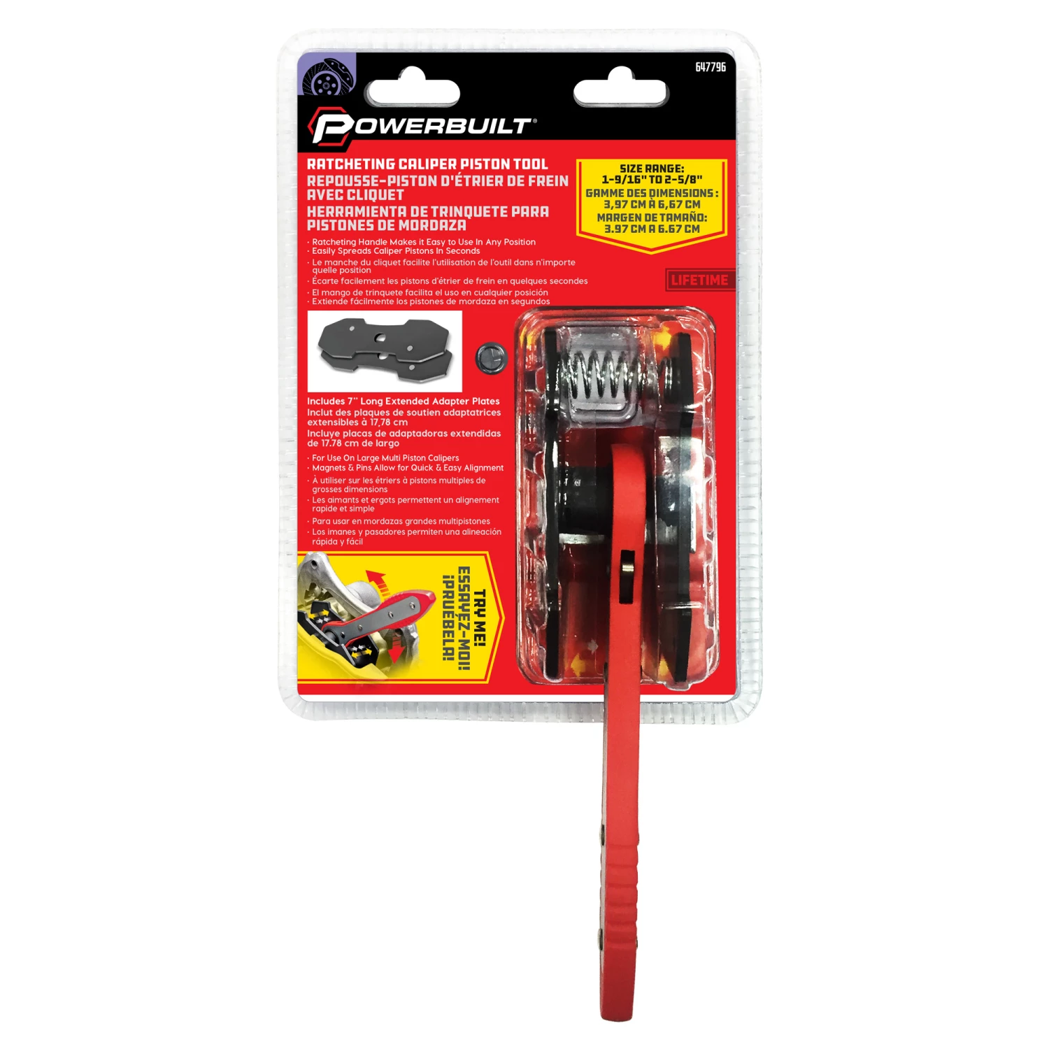 Powerbuilt Ratcheting Brake Caliper Piston Tool - 647796 6 Powerbuilt Ratcheting Brake Caliper Piston Tool - 647796 - Image 6