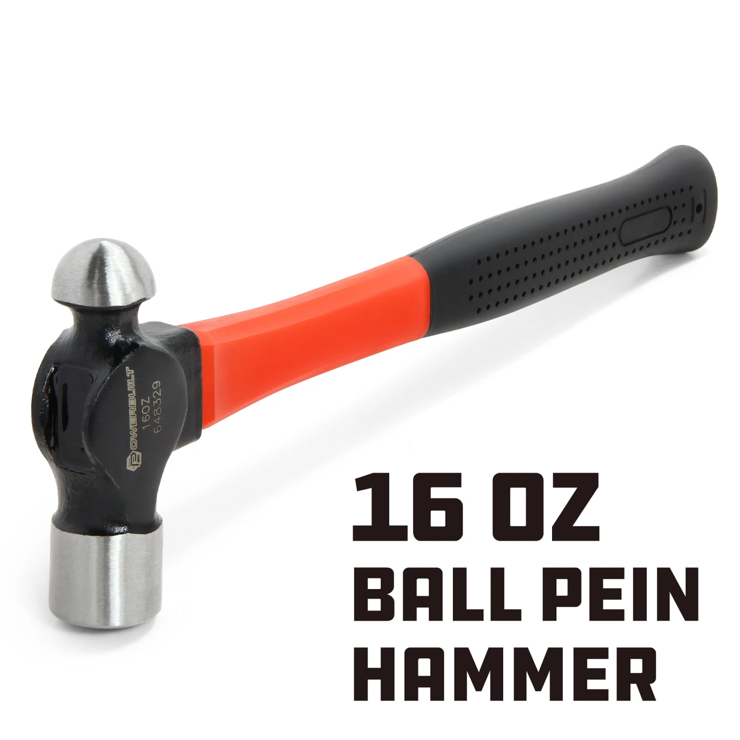 Powerbuilt 16 oz. Ball-Peen Hammer with Fiberglass Handle - 648329 2 Powerbuilt 16 oz. Ball-Peen Hammer with Fiberglass Handle - 648329 - Image 2