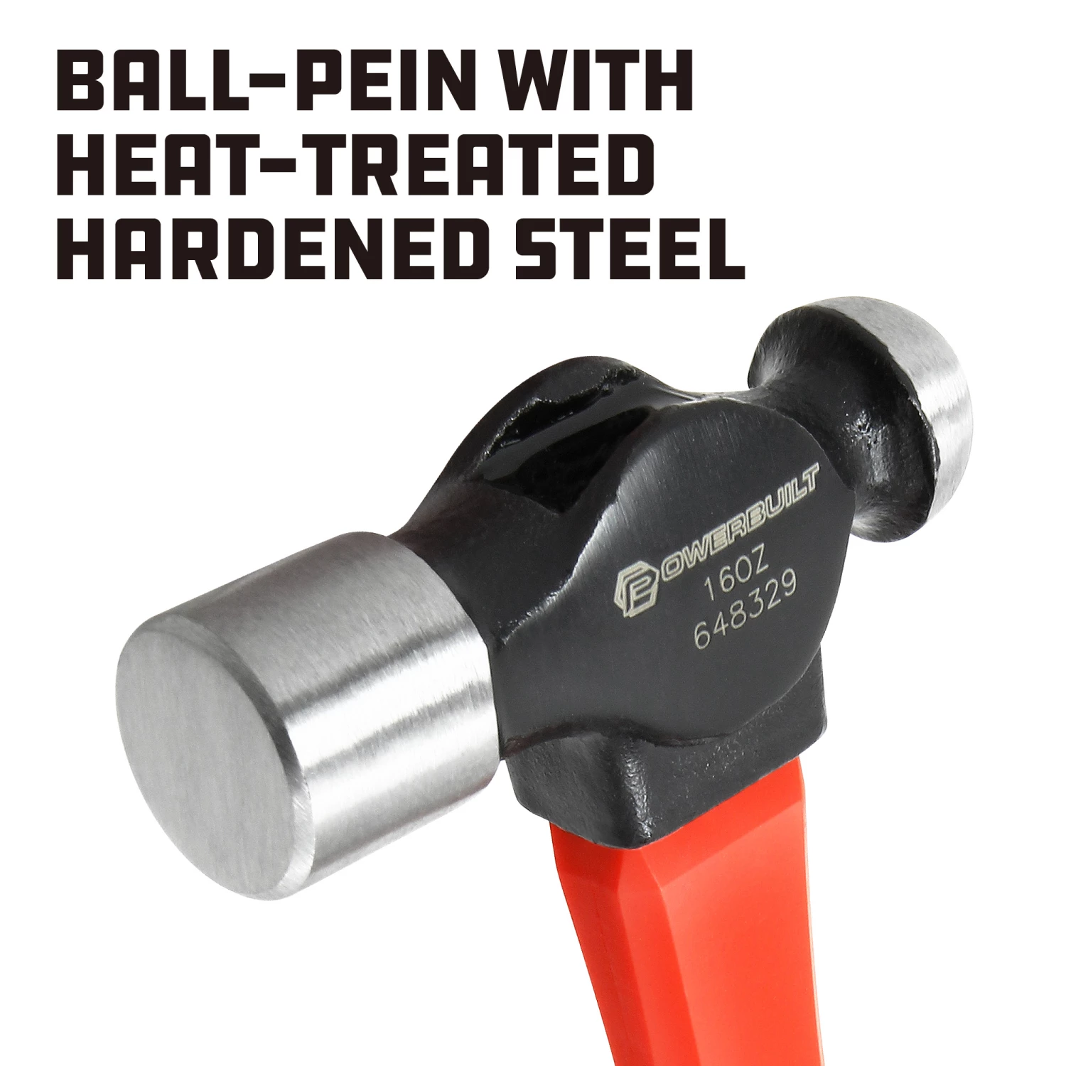 Powerbuilt 16 oz. Ball-Peen Hammer with Fiberglass Handle - 648329 4 Powerbuilt 16 oz. Ball-Peen Hammer with Fiberglass Handle - 648329 - Image 4