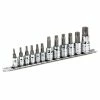 Powerbuilt 12 Pc. Torx Bit Socket Set, Star Bit, 1/4"&3/8"&1/2" Drive - 648415
