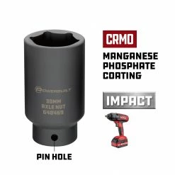 Powerbuilt 1/2 Inch Drive 30mm Axle Nut Socket - 648469 -Powerbuilt Tools Store Online 648469 30mm 3