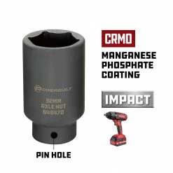 Powerbuilt 1/2" Drive x 32mm Axle Nut Socket - 648470 -Powerbuilt Tools Store Online 648470 32mm 3