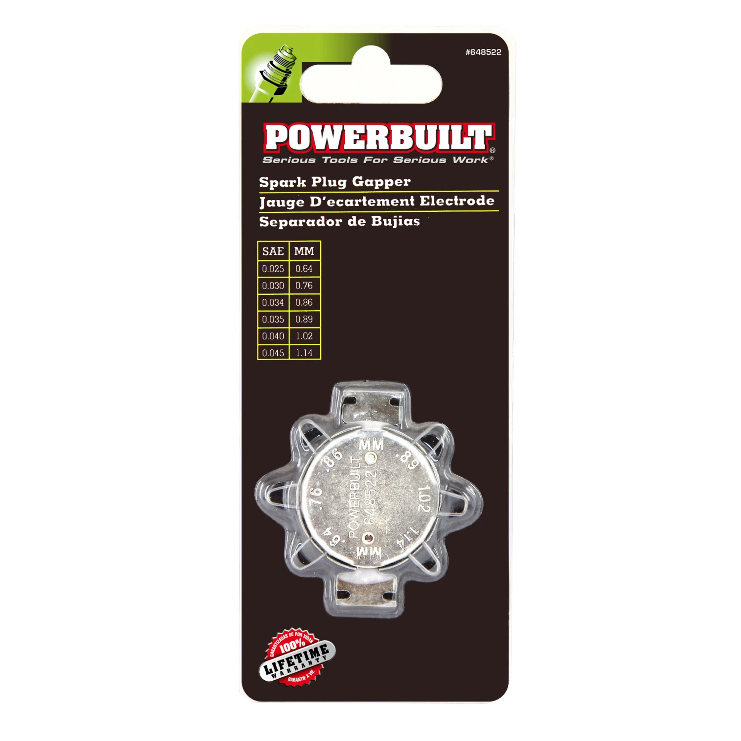 Powerbuilt Standard Ignition Spark Plug Guage - 648522 4 Powerbuilt Standard Ignition Spark Plug Guage - 648522 - Image 4