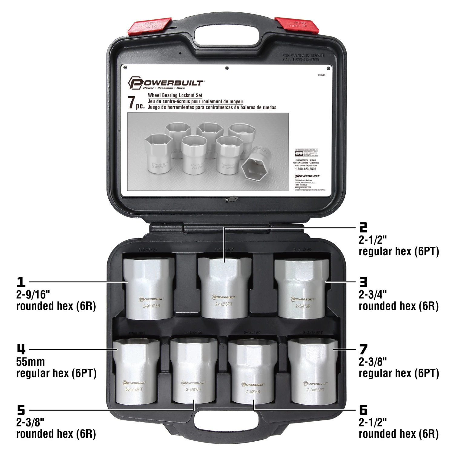 Powerbuilt 7 Piece Wheel Bearing Lock Nut Kit , Ford/ Dodge/ Toyota Trucks 3 Powerbuilt 7 Piece Wheel Bearing Lock Nut Kit , Ford/ Dodge/ Toyota Trucks - Image 3