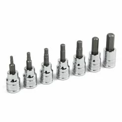Powerbuilt 7 Piece 3/8 Inch Drive Metric Hex Bit Socket Set - 648663