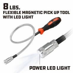 Powerbuilt 8Lb Flexible Led Magnetic Pick Up Tool - 648702M -Powerbuilt Tools Store Online 648702m 02