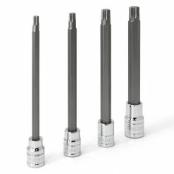 Powerbuilt 4 Pc. 6 in. Long Reach Triple Square Bit Socket Set