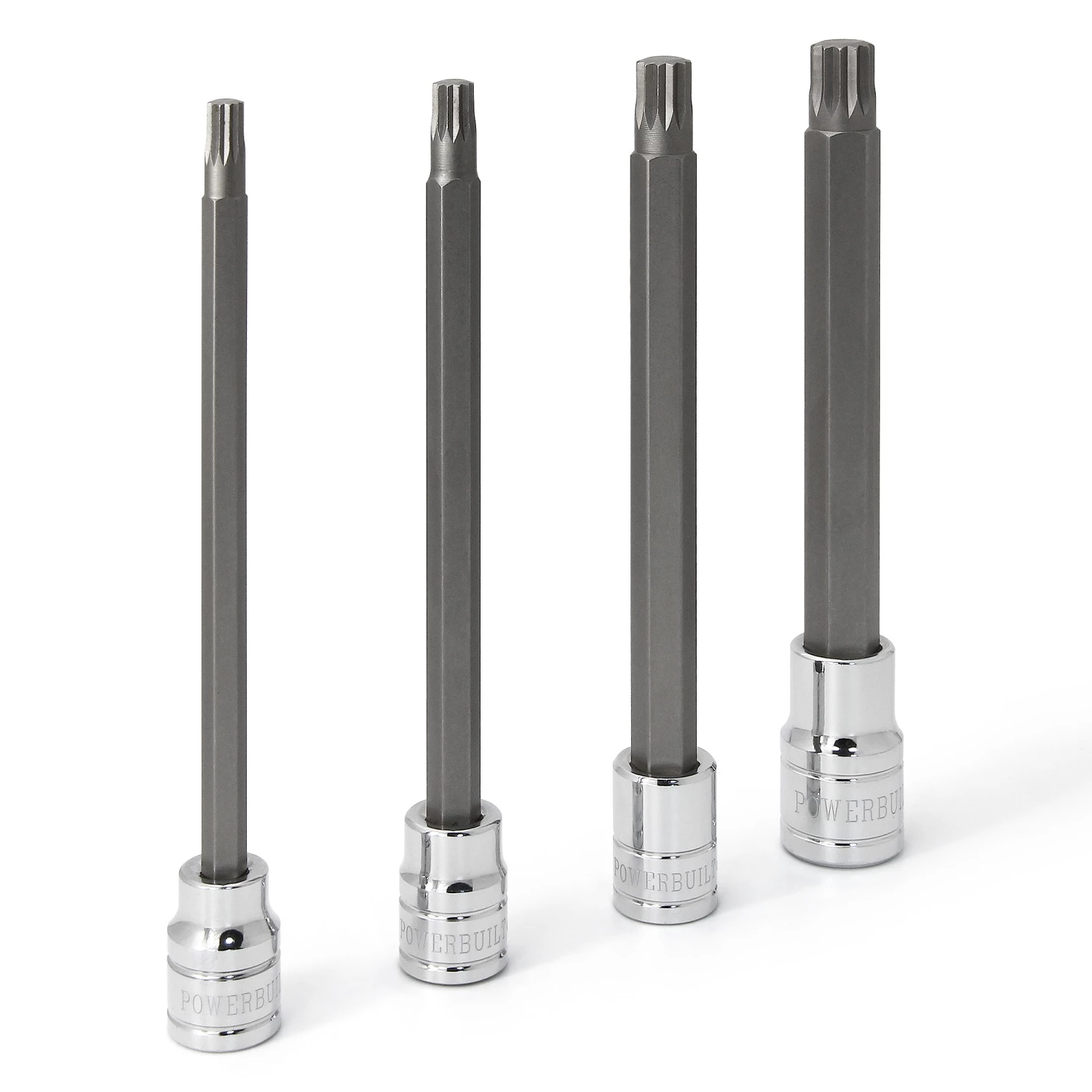 Powerbuilt 4 Pc. 6 in. Long Reach Triple Square Bit Socket Set 1 Powerbuilt 4 Pc. 6 in. Long Reach Triple Square Bit Socket Set