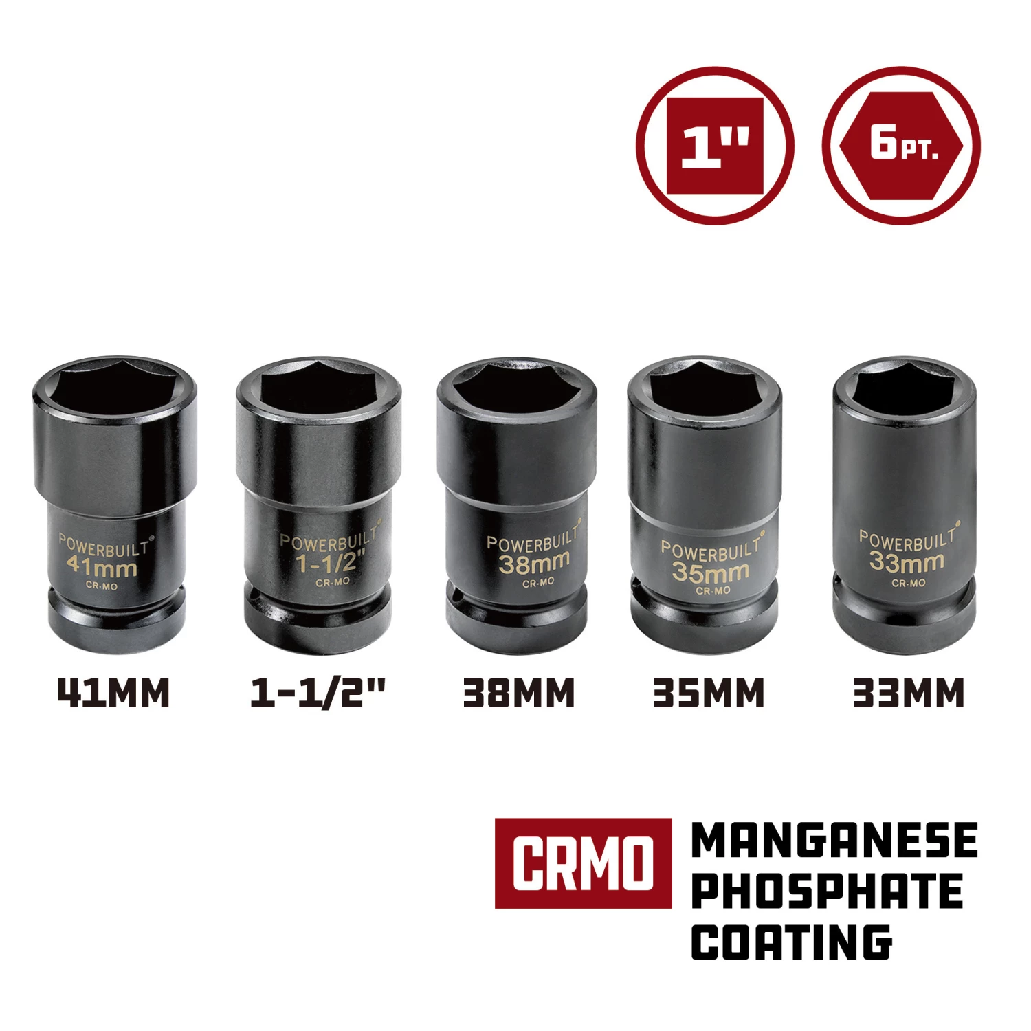 Powerbuilt 5 Piece Master Budd Wheel Socket Kit - 648993 2 Powerbuilt 5 Piece Master Budd Wheel Socket Kit - 648993 - Image 2