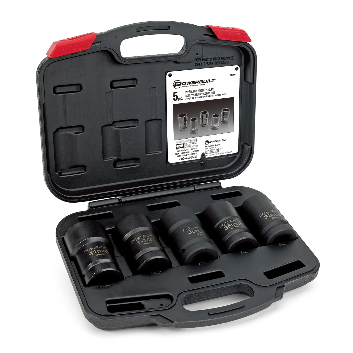 Powerbuilt 5 Piece Master Budd Wheel Socket Kit - 648993 4 Powerbuilt 5 Piece Master Budd Wheel Socket Kit - 648993 - Image 4
