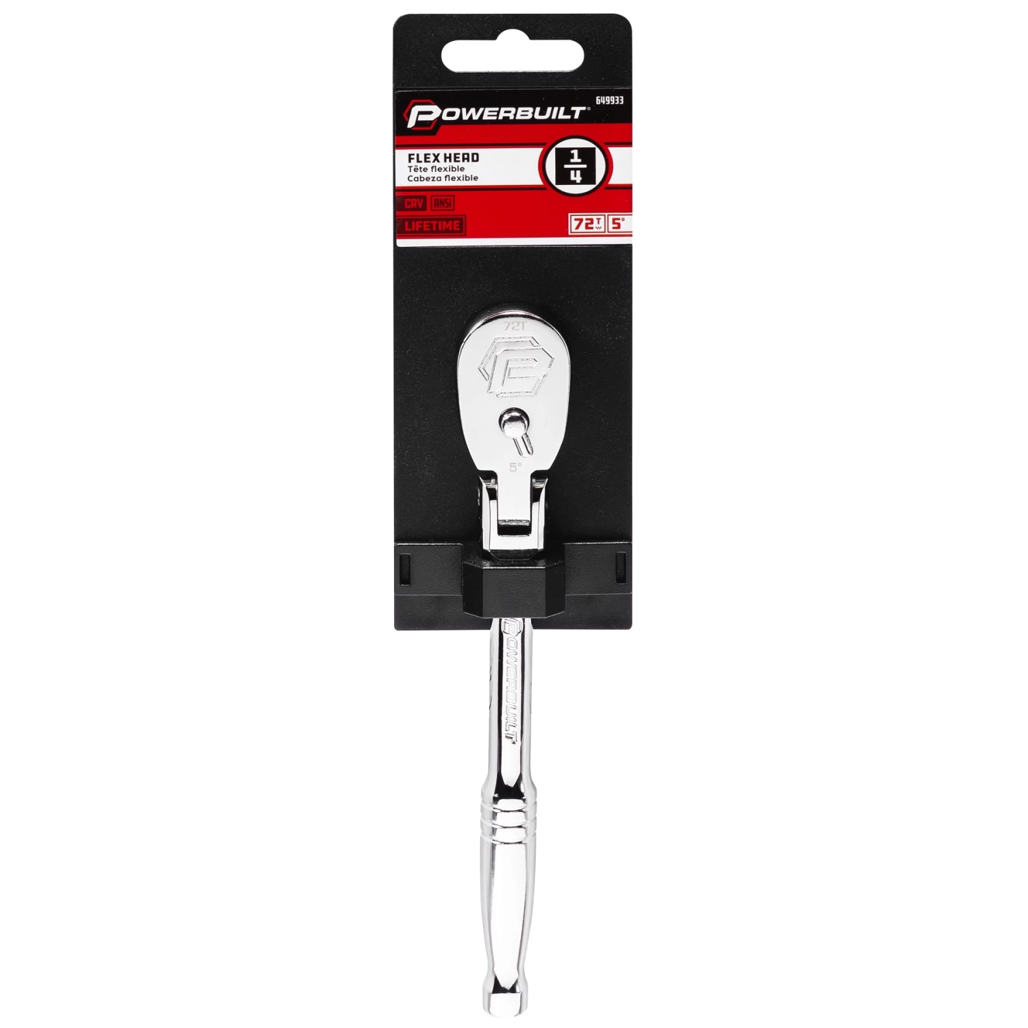 Powerbuilt 1/4 Inch Drive 72 Tooth Sealed Head Flex Ratchet - 649933 2 Powerbuilt 1/4 Inch Drive 72 Tooth Sealed Head Flex Ratchet - 649933 - Image 2