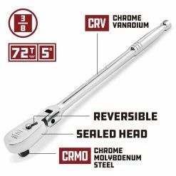 Powerbuilt 3/8 Inch Drive 72 Tooth Sealed Head Flex Ratchet - 649934 12 Powerbuilt 3/8 Inch Drive 72 Tooth Sealed Head Flex Ratchet - 649934 -Powerbuilt Tools Store Online 649934 02 a