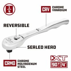 Powerbuilt 1/4 Inch Drive 90 Tooth Pro Tech (XT90) Professional Ratchet - 649937 -Powerbuilt Tools Store Online 649937 02 a